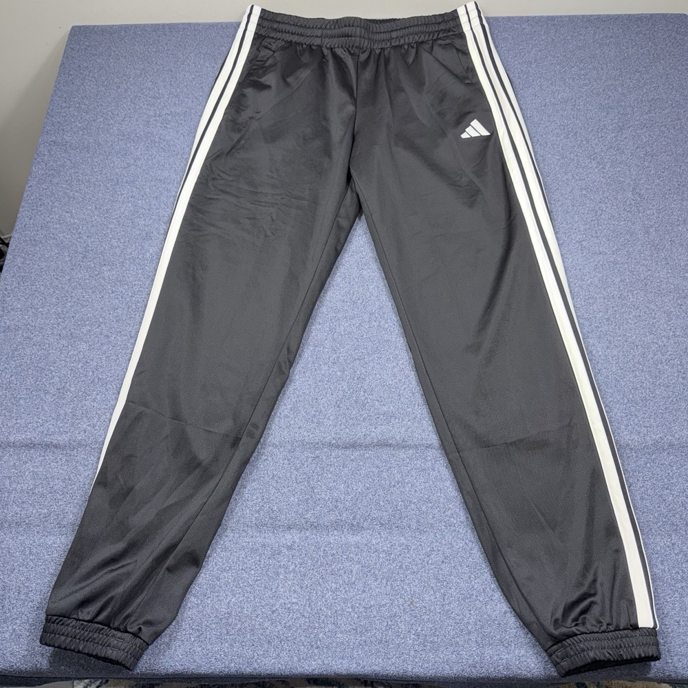 Adidas Womens Essentials 3-Stripes Tapered Tricot Track Pants Black JF3383 Large
